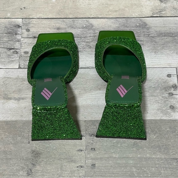 THE ATTICO Devon 115 Mule - Apple Green Glitter - Sz - 7 .US / 37 .EU - Picture 3 of 10